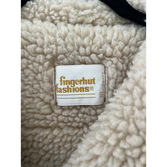 VTG 1970s Fingerhut Fashions Faux Suede Shearling Coat Jacket Sz M Brown Sherpa - Picture 2 of 11